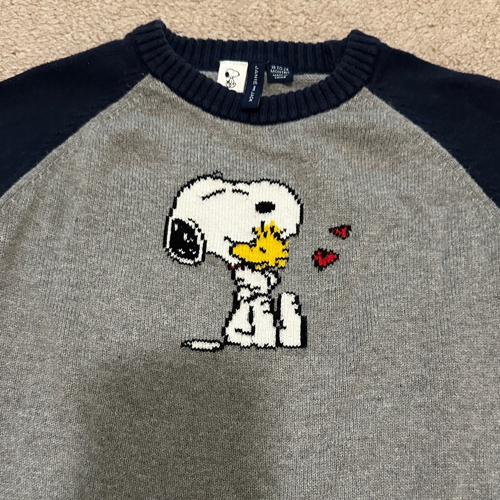 🛍️SALE🛍️ Janie and Jack Sweater PEANUTS™ Snoopy And Woodstock Sweater - Picture 3 of 6